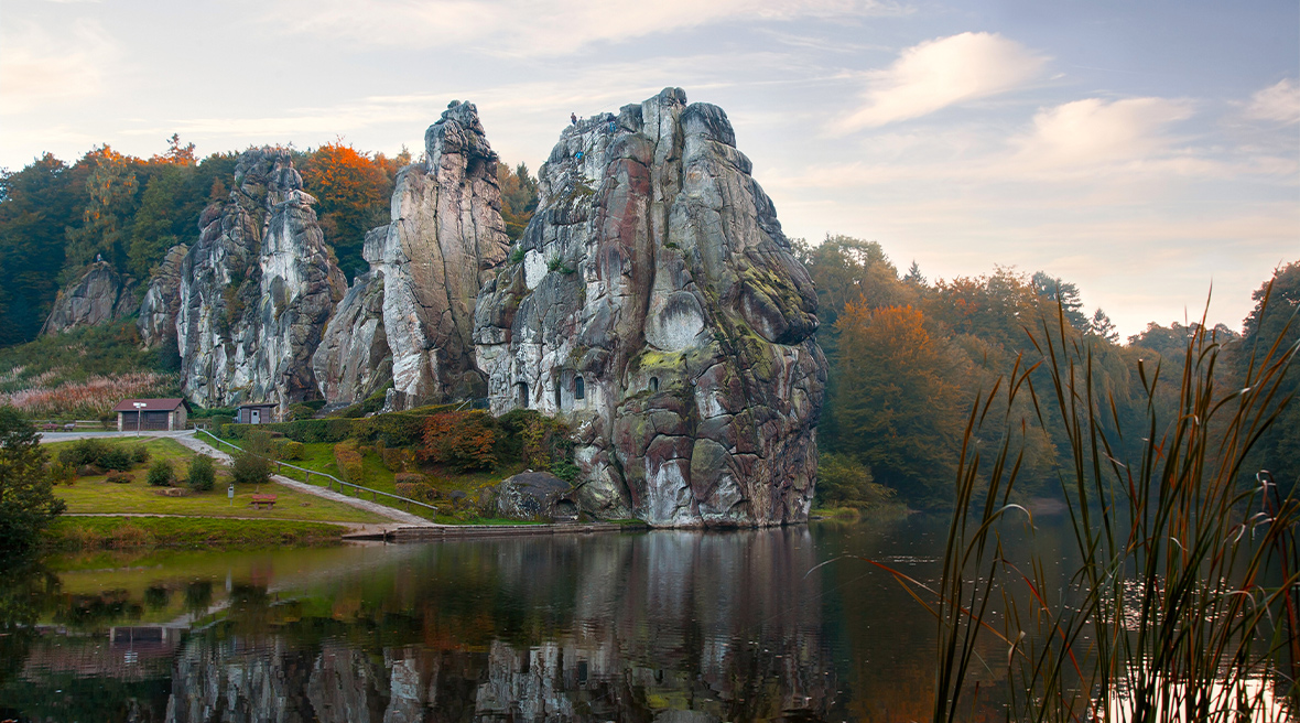 Beautiful sandstone formations in the Teutoburg Forest in Germany